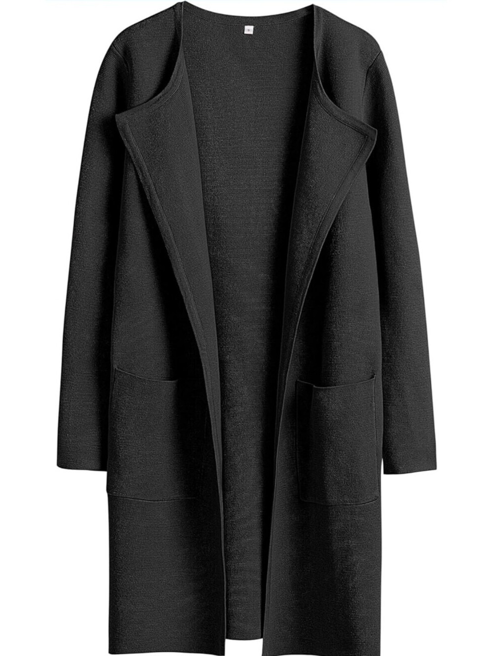 ANRABESS Women's Open Front Knit Lightweight Cardigan Casual Long Black Sz. L